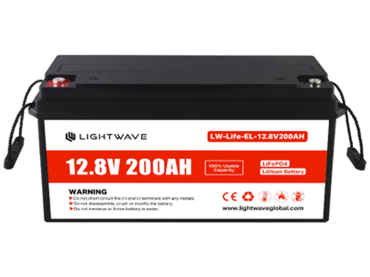 باتری لیتیوم آهن فسفات 12.8 ولت 200 آمپر ساعت لایت ویو مدل LW-Life-EL-12.8V200AH