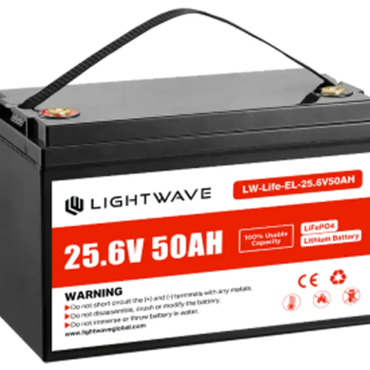 باتری لیتیوم آهن فسفات 25.6 ولت 50 آمپر ساعت لایت ویو مدل LW-Life-EL-25.6V50AH